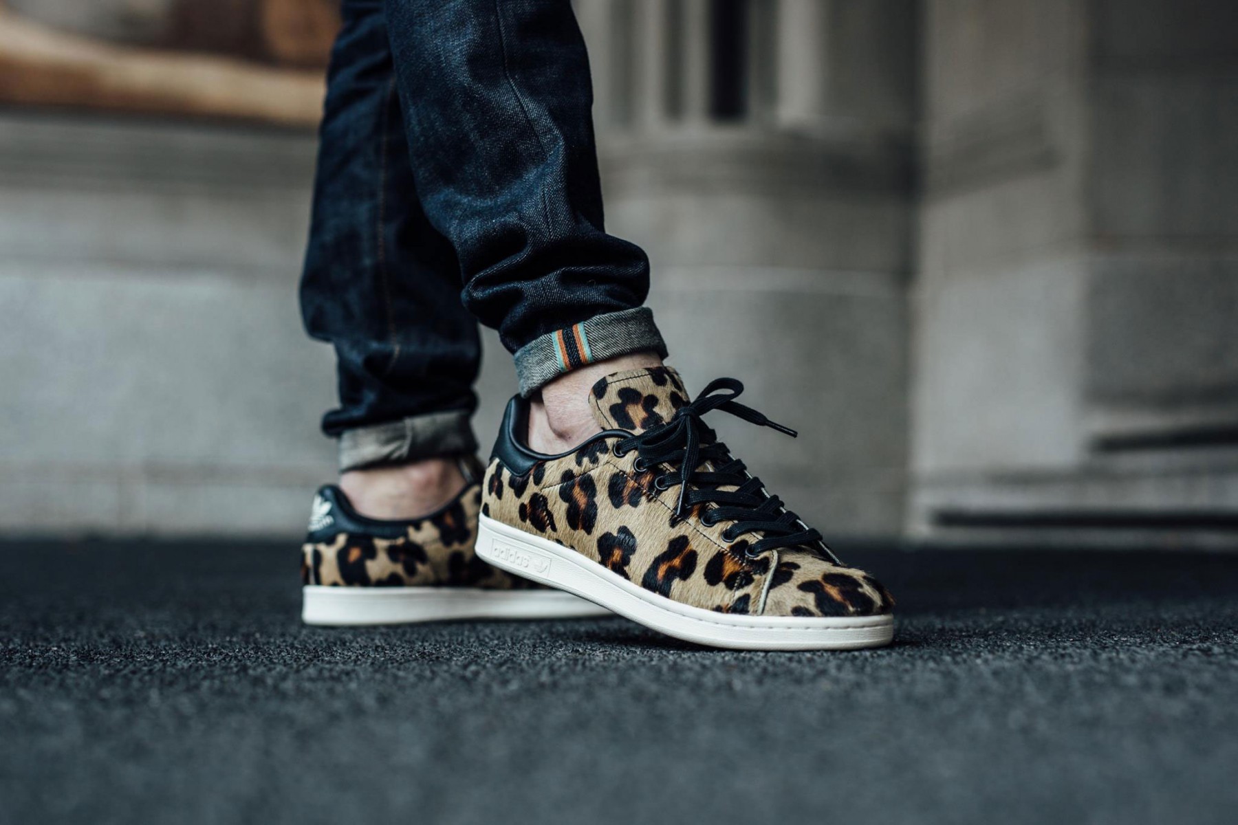 stan smith blanche leopard femme