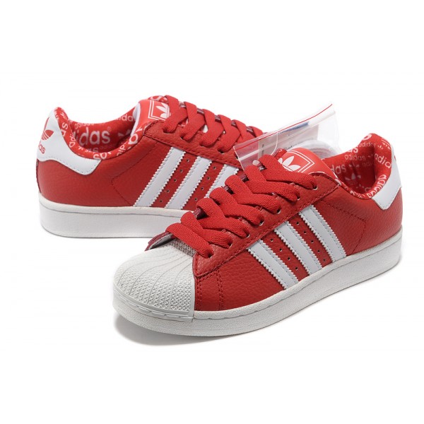 superstar rouge bande blanche